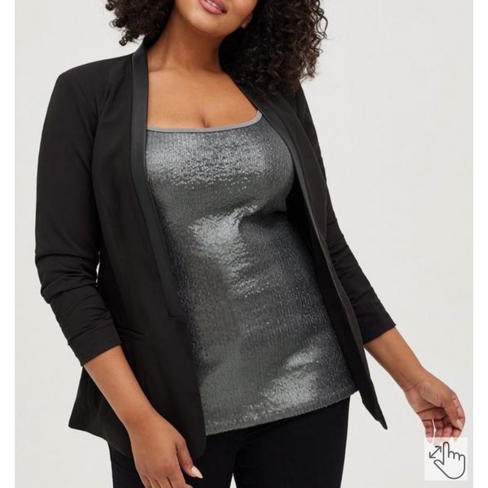 Torrid - Studio Crepe Pu Trim Blazer